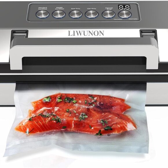 Compact Vacuum Sealer with Built-in Cutter, Durable, Dry/Moist Food Mode + Bags - Picture 4 of 6
